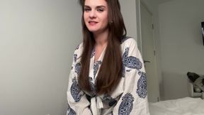 Stepson caught his stepmother with milky boobs in her bedroom
