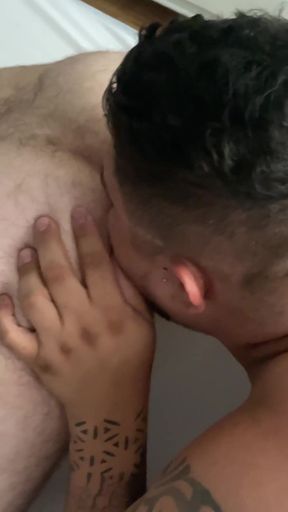Threesome of Fat Men Fucking Bareback Until They Are Covered in Cum (part 1)