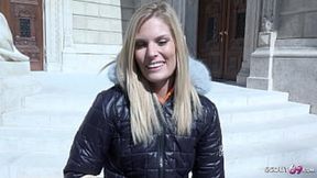 German scout's thin sandy-haired Candee Licious gets picked up and banged hard