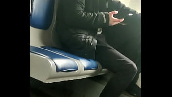 Suburban train public jerkoff