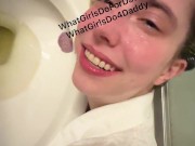 [OC] Amateur - Pissing all over a good girl human urinal!