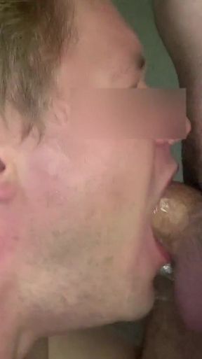 Gentle, Slobbery, but Powerful Sucking of a Thick Cock. with Cum on Face