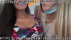 French sluts finger their pussy and anal in plane with friends