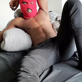 Extreme Degrading While I Stroke My Big Fat Black Cock in My Red Ski Mask