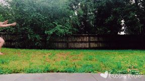 peeing and frolicking in the rain