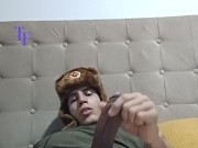 After finishing online classes, I can't hold back and decide to masturbate on the webcam massaging m