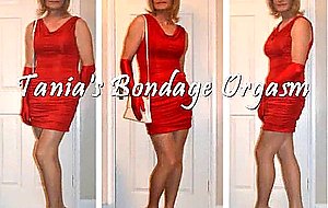 Sissy in bondage spurts cum all over herself