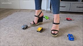 Toy Car Stomp and Crush in my Big Powerful Louboutin Platform Heels