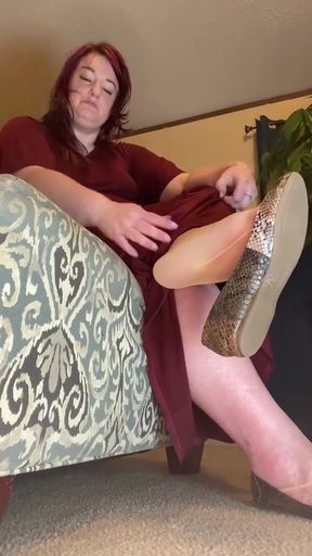 She Dangles and Shakes Her Foot While Instructing You to Cum -part 1 Out of 2
