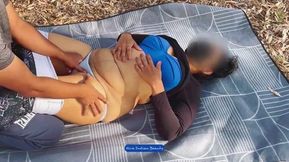 Sensual Outdoor Foreplay: Intimate Massage and Licking with Hira's Alluring Charm