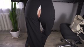 Secretary Working in Ripped Pants