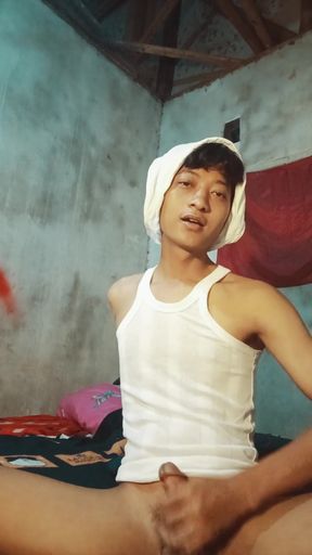 Asian Masturbating Pumps Milky Liquid Out Of Her Penis   Clip 1