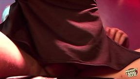 Group ass-fuck action with stunning brunette and blonde strippers in lingerie