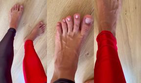 Shiny lycra leggings femboy POV thighs and flexing muscle worship