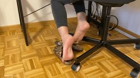 HOME OFFICE DIRTY FEET IN BIRKENSTOCK SANDALS - MOV Mobile Version