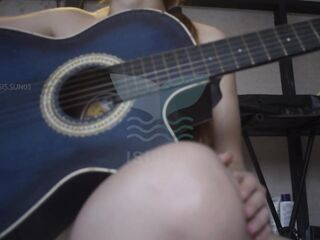 Guitar teacher takes off her raiment to train and ends up playing the flute, marvelous 25-year-old redhead screws an eighteen-year-old student, this babe actually loves to deflower