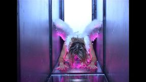 jane darling masturbates while wearing angel wings and stilettos