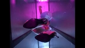 jane darling masturbates while wearing angel wings and stilettos