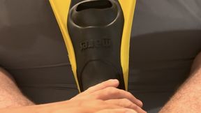 Trying to cum with my yellow fin... ?