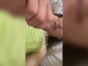 Horny petite trans slut oils up ass with two cumshots and cum eating | OF: @eirebby full vid
