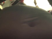 Bound chastity pup gets turned on practicing his oral training.