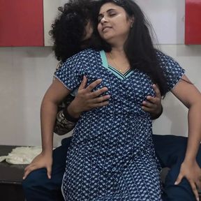 kitchen hot romance and ass lick with sex, Vaishnavy and Sharun Raj hot kitchen doggy sex, Mallu couple kitchen romance with sex