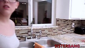 Cheating guy creampies his brazilian step step-sister in point of view