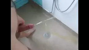Jacob’s Uncut Gay Masturbation Session in the Shower with Shaved Dick & Piss Play