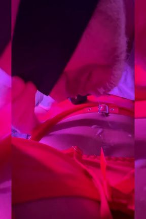 Red Latex Ignore Cum Cleanup with Latina Mianins