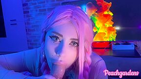 I Am Peachgardens - Slobbery Languid Dirty Blowjob And Gentle Plentiful Cum In Mouth