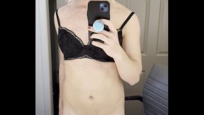 Hot Blonde Crossdresser in Mirror