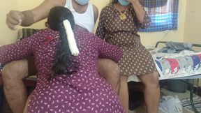 Threesome Fantasy Suck with Wife and Her Stepsister