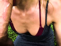 Interrupted by a Buffalo? Intense Deepthroat with Cum in