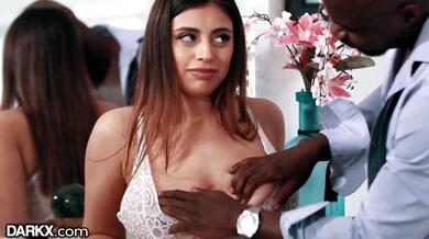 Ella Knox takes a thick black cock deep in her throat and gets her pussy eaten before rough interracial sex