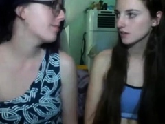 Two girls flashing on cam