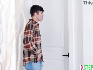 Jealous large breasts stepsister got hers from her perv stepbrother