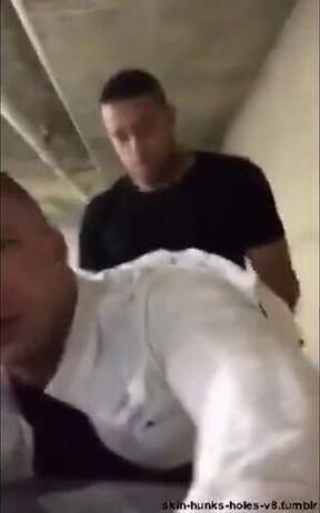 Interracial Bareback Anal on the Parking Deck