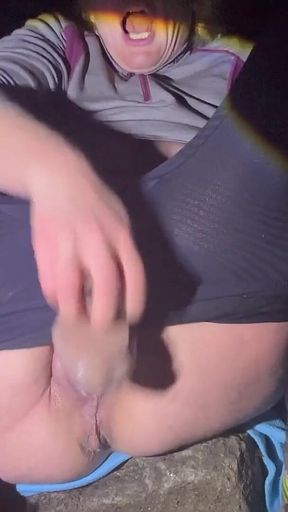 Pissing,dildo Fucking and Fisting in the Nightie Forest