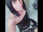 black corset teen shemale masturbation