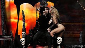 Hell mistress Sarah Jessie is fond of riding of her demon's dick on top