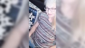 Golden Granny Gets Off to a Sultry Nighttime Fling Alone!