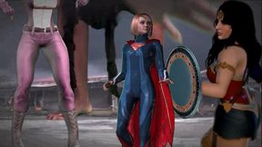Giantess Supervillain Defeats the Heroine Team POV