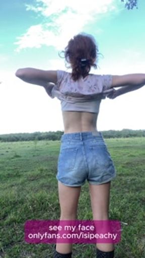 Dirty farm girl fucked raw in the hay after panties come off