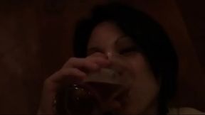 pretty young brunette fucked hard and jizzed on body in pov