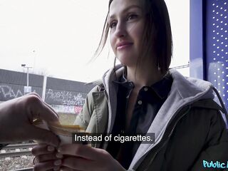 Oral job in Public at the Educate Station then Screwed - Public Agent