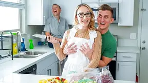 Stepmom helps horny stepson break his no nut challenge with freeuse pussy