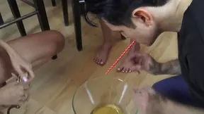 Thirsty Sub Drinks Her Master's Urine Through A Straw For Pleasure