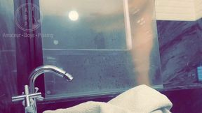 pale white skin redhead flatmate caught pissing in the shower