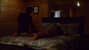 Rae's into to BDSM- tied up &mdash;  spanked and flogged before getting a BBC creampie