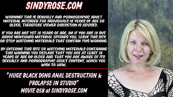 Huge black dong anal destruction &amp_ prolapse in studio